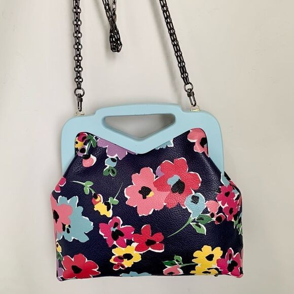 Handmade Genuine Leather Floral Printed, Wooden Frame Bag/Crossbody. XL Size - Picture 6 of 16
